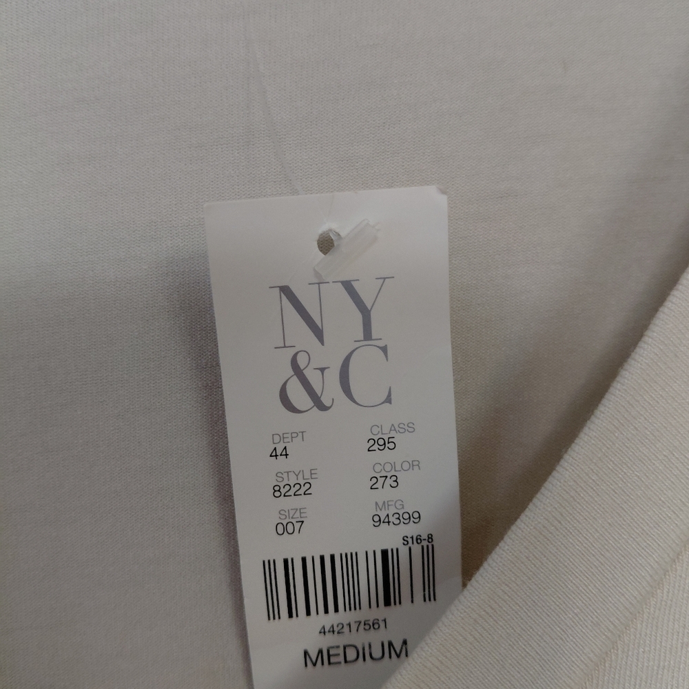Nwt! NEW YORK & CO. Women's Cream V-Neck Top Rayon Spandex - Picture 5 of 6